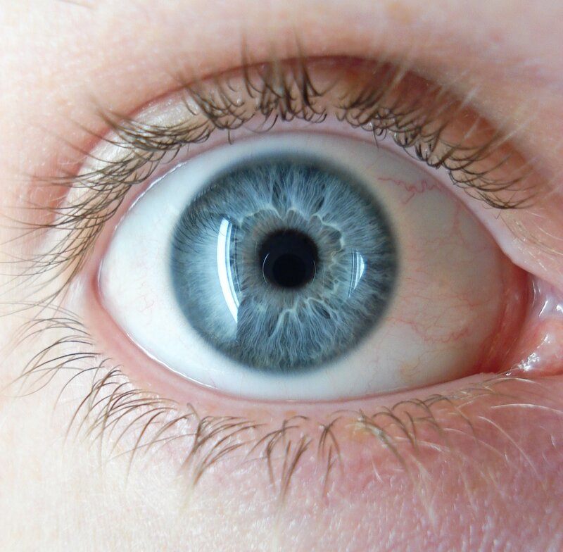 close-up of a blue eye
