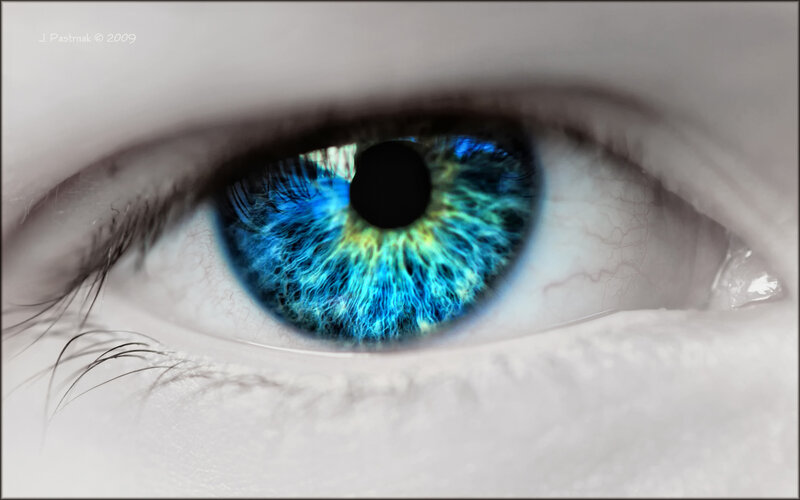 close-up of a blue eye