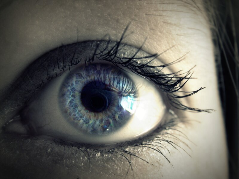 close-up of a blue eye
