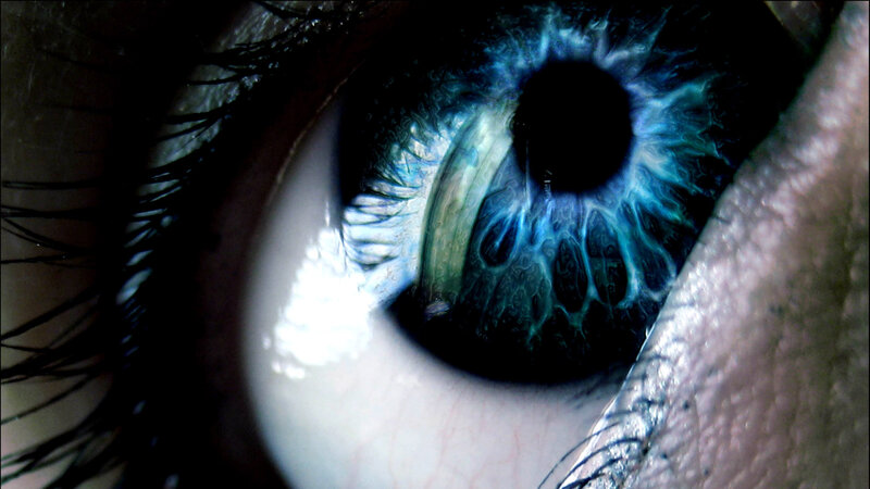 close-up of a blue eye