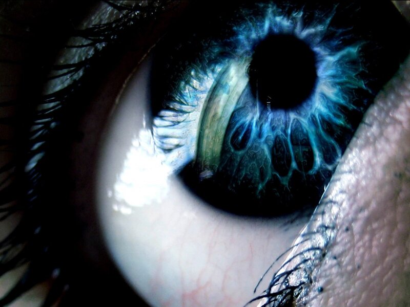 close-up of a blue eye