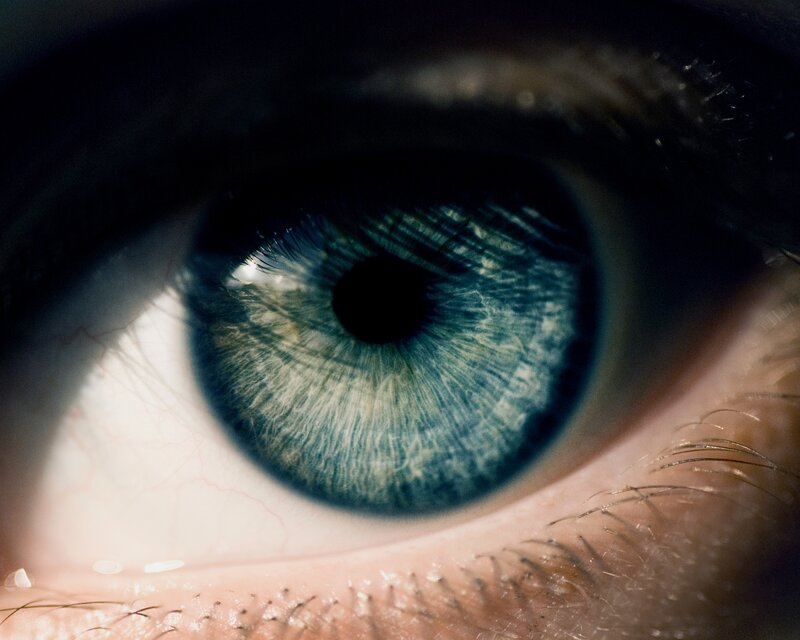 close-up of a blue eye