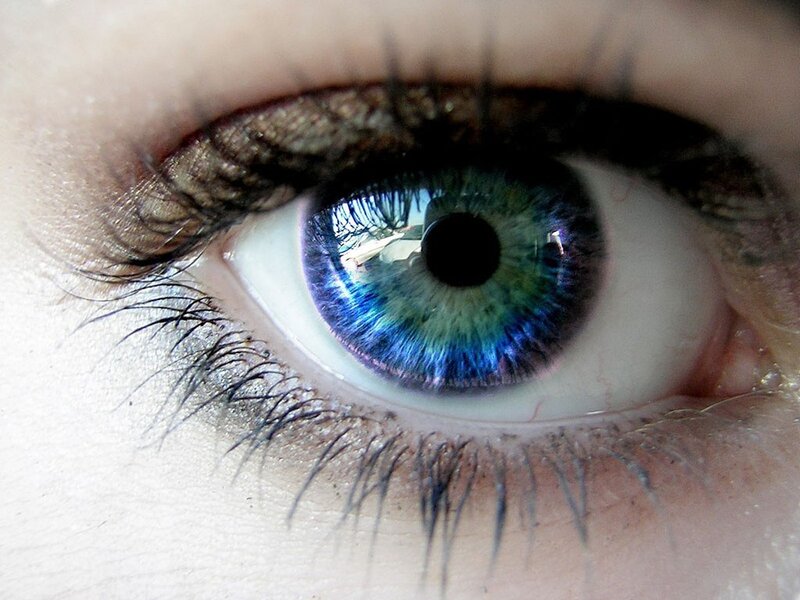 close-up of a blue eye