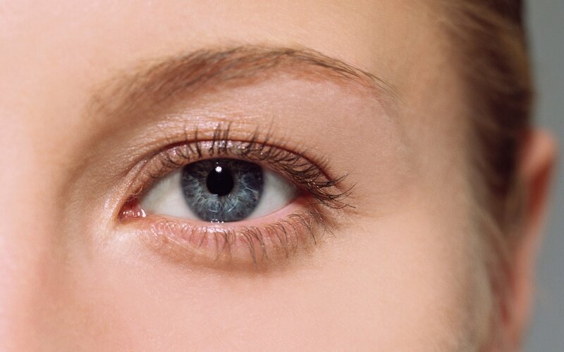 close-up of a blue eye