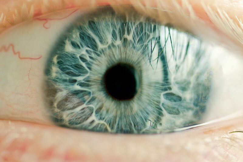 close-up of a blue eye