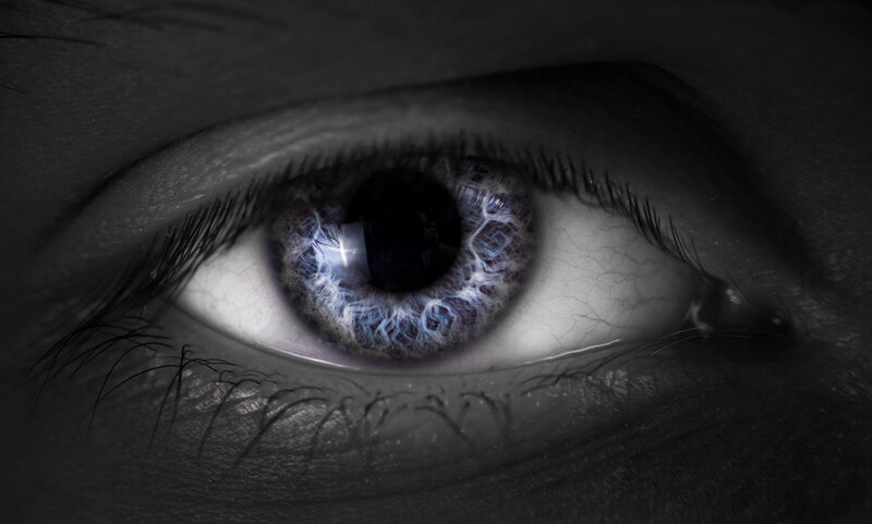 Close-up of a Blue Eye — Black