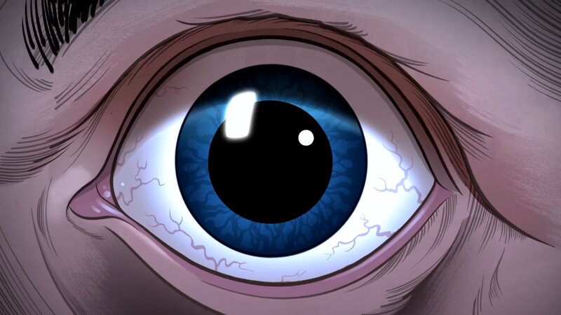 Close-up of a Blue Eye — Dramatic, Manga