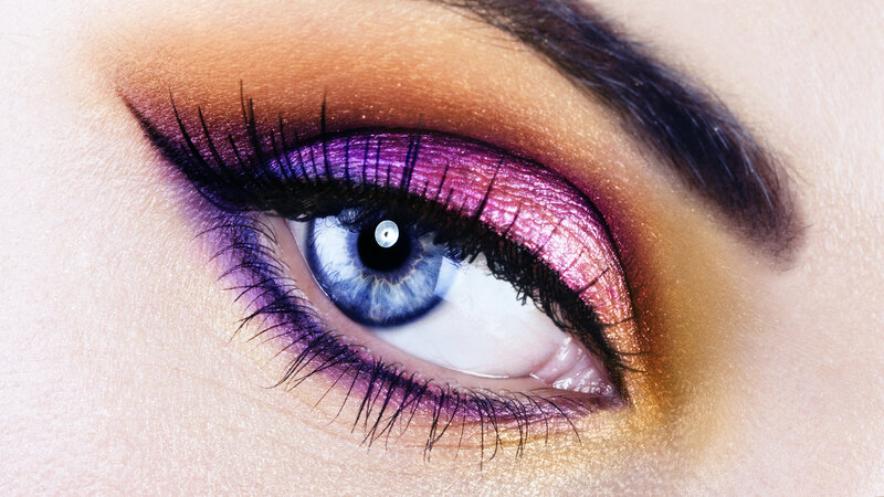 Close-up of a Blue Eye — Dramatic, Photograph, Eyelashes, Eyeshadow, Brow