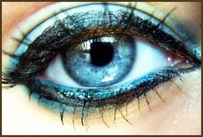 Close-up of a Blue Eye — Dramatic, Photograph, Eyelashes, Makeup