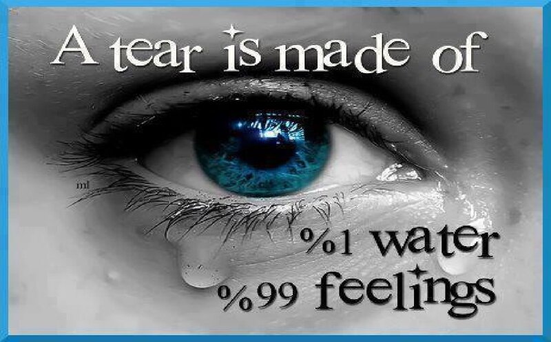 Close-up of a Blue Eye — Dramatic, Photograph, Tear