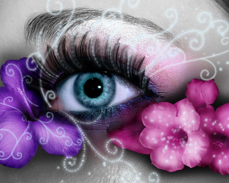 Close-up of a Blue Eye — Purple