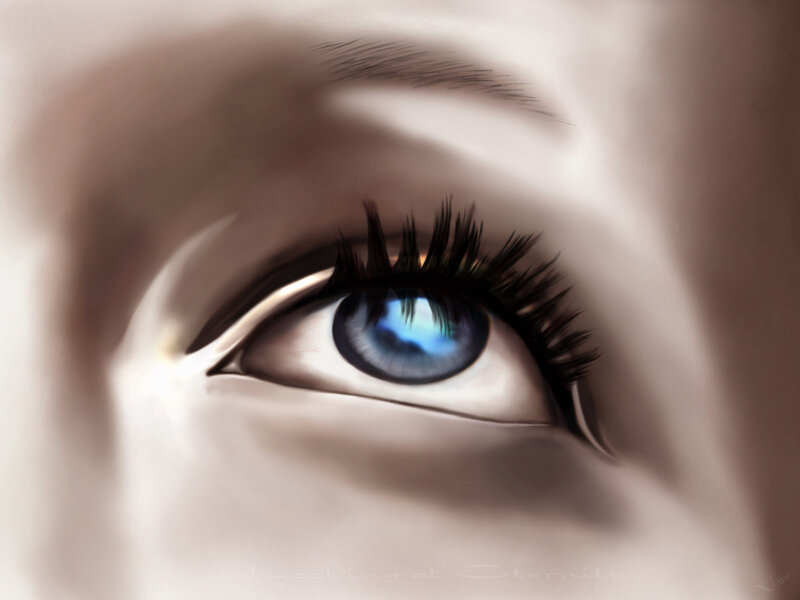 Close-up of a Blue Eye — Serene