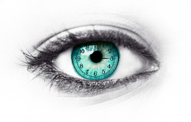 Close-up of a Blue Eye — White, Dramatic