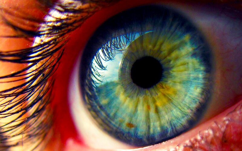 Close-up of a Blue-green Eye — Blue, Dramatic