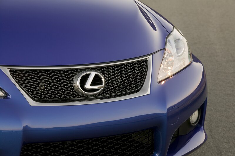 Close-up of a blue Lexus car