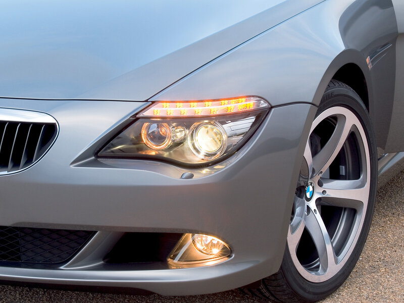 close-up of a BMW car
