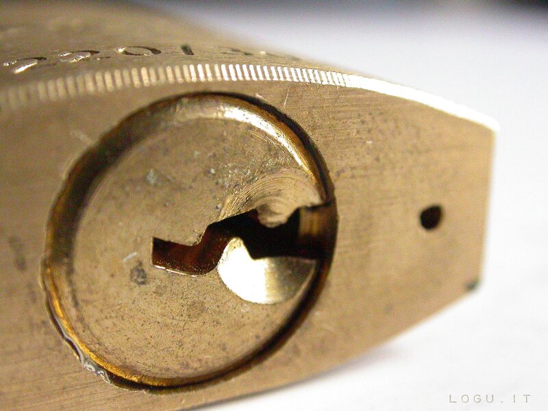 close-up of a brass padlock