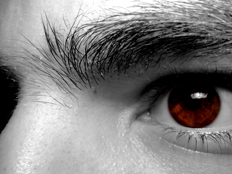 close-up of a brown eye