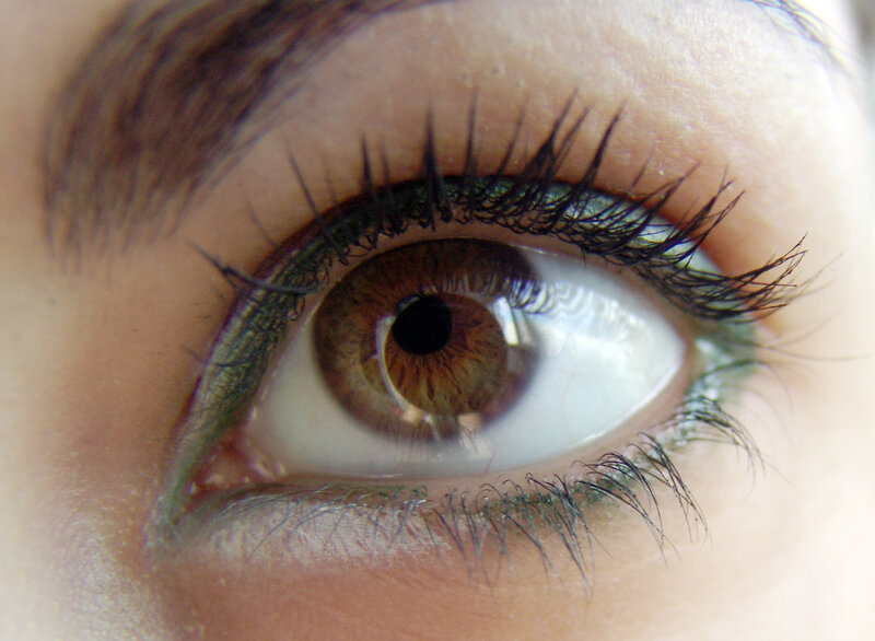 close-up of a brown eye