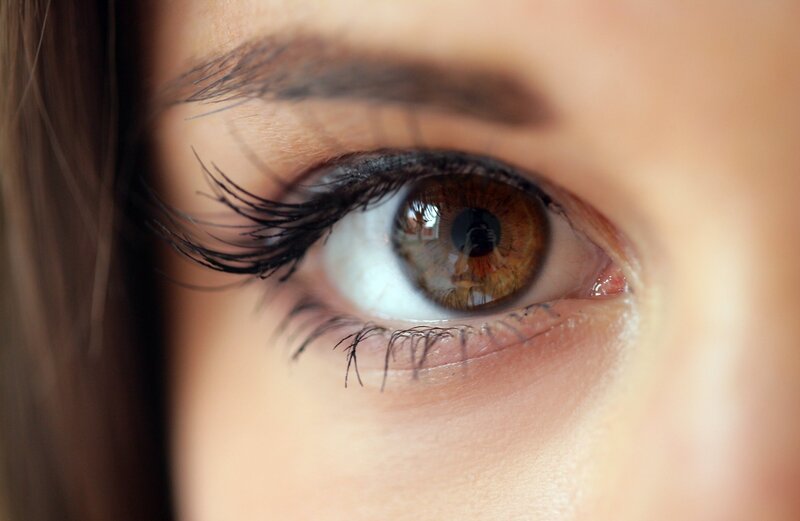 close-up of a brown eye
