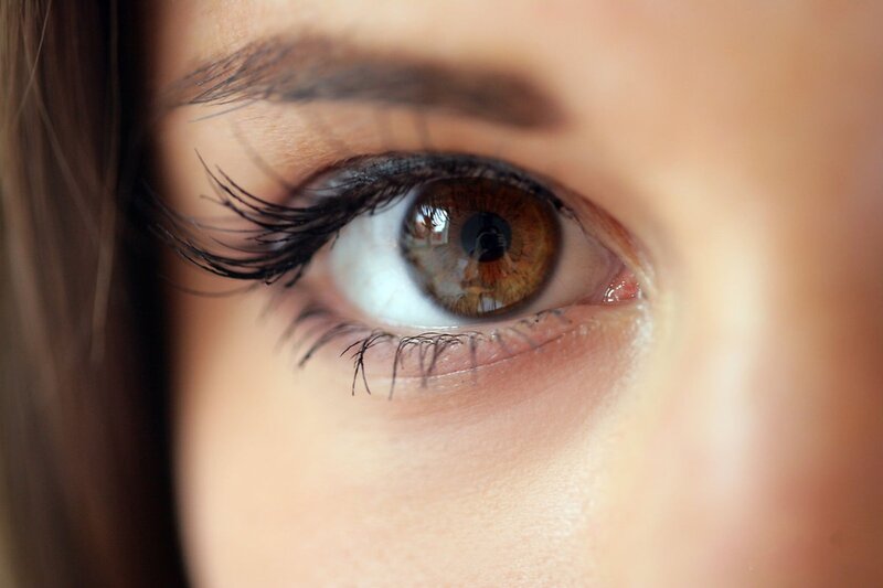 close-up of a brown eye