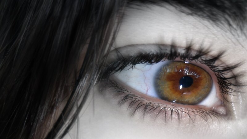 close-up of a brown eye