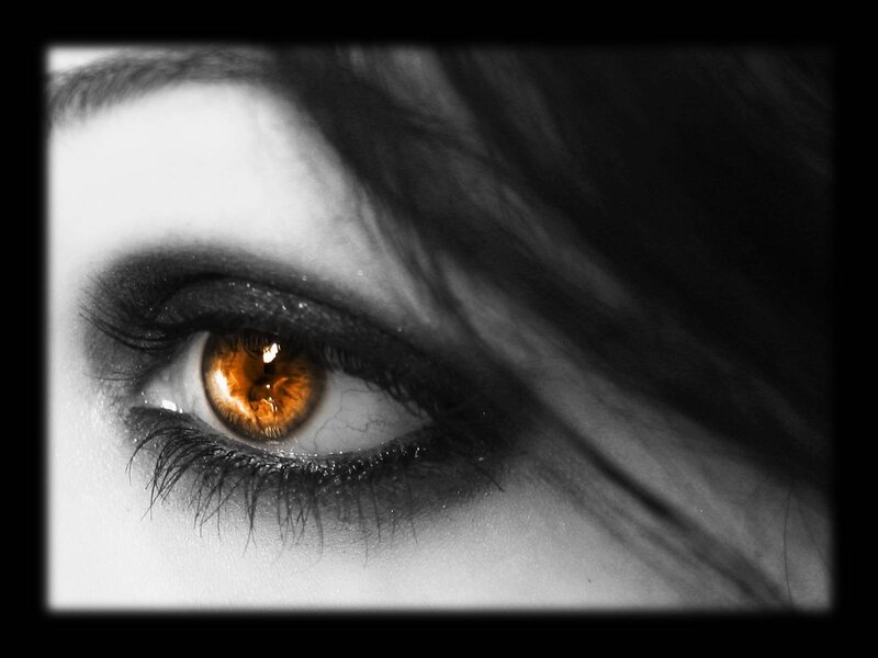 close-up of a brown eye