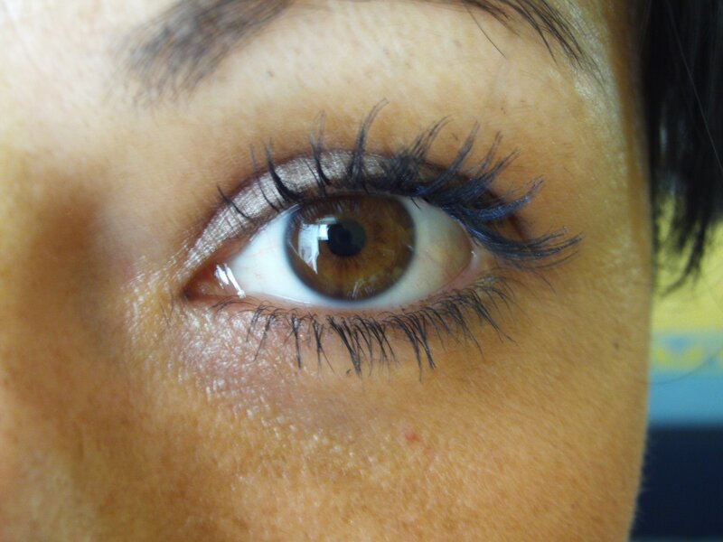 close-up of a brown eye