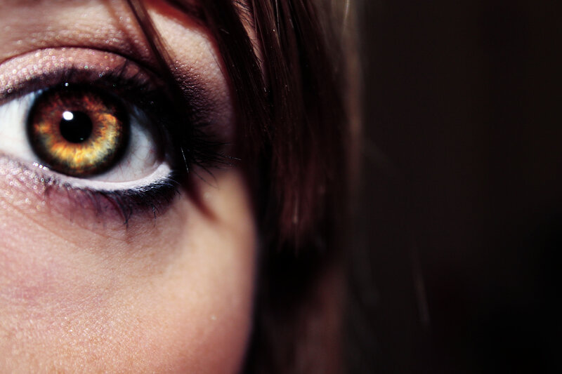 close-up of a brown eye
