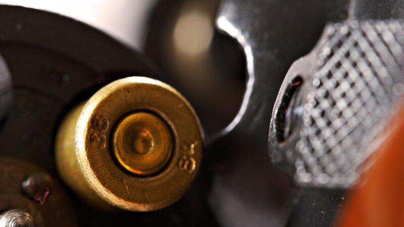 Close-up of a bullet in a firearm