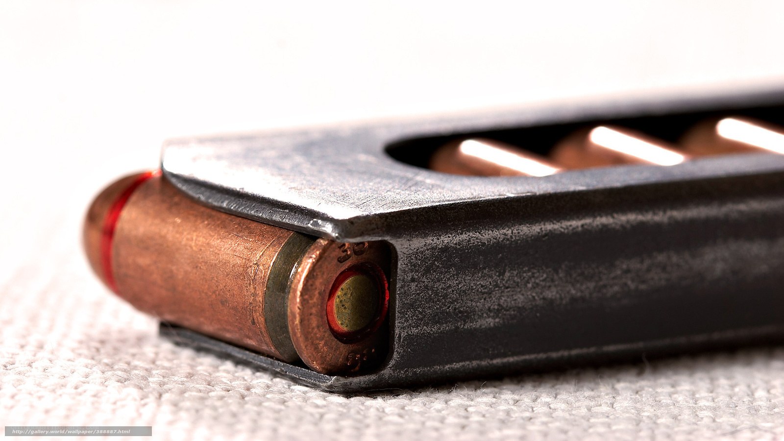 Close-up of a bullet in a magazine