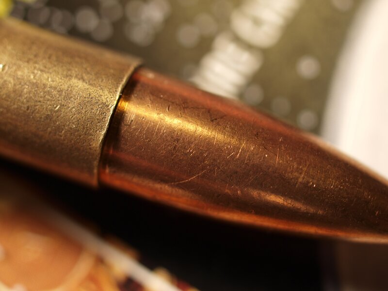 close-up of a bullet