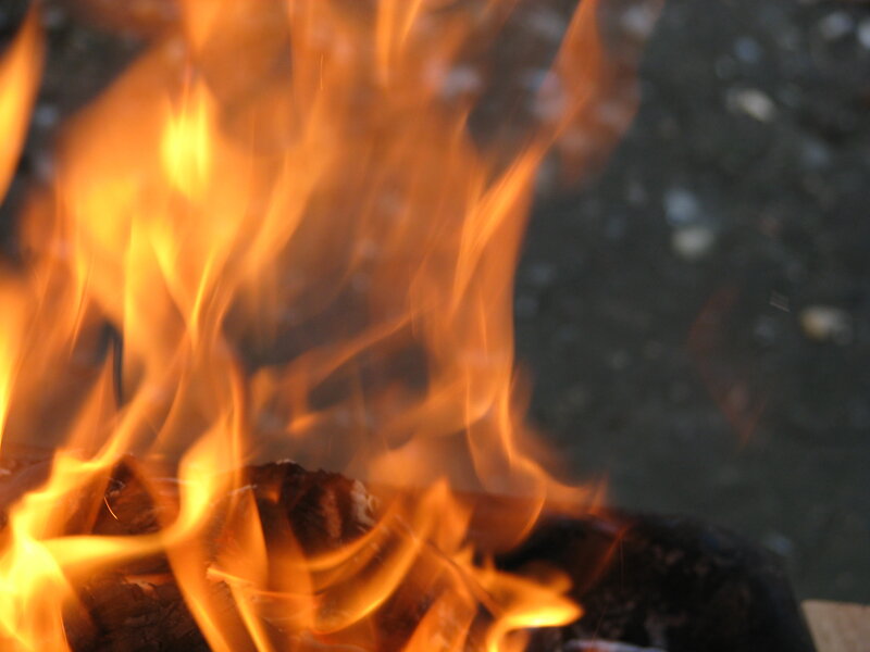 Close-up of a burning fire