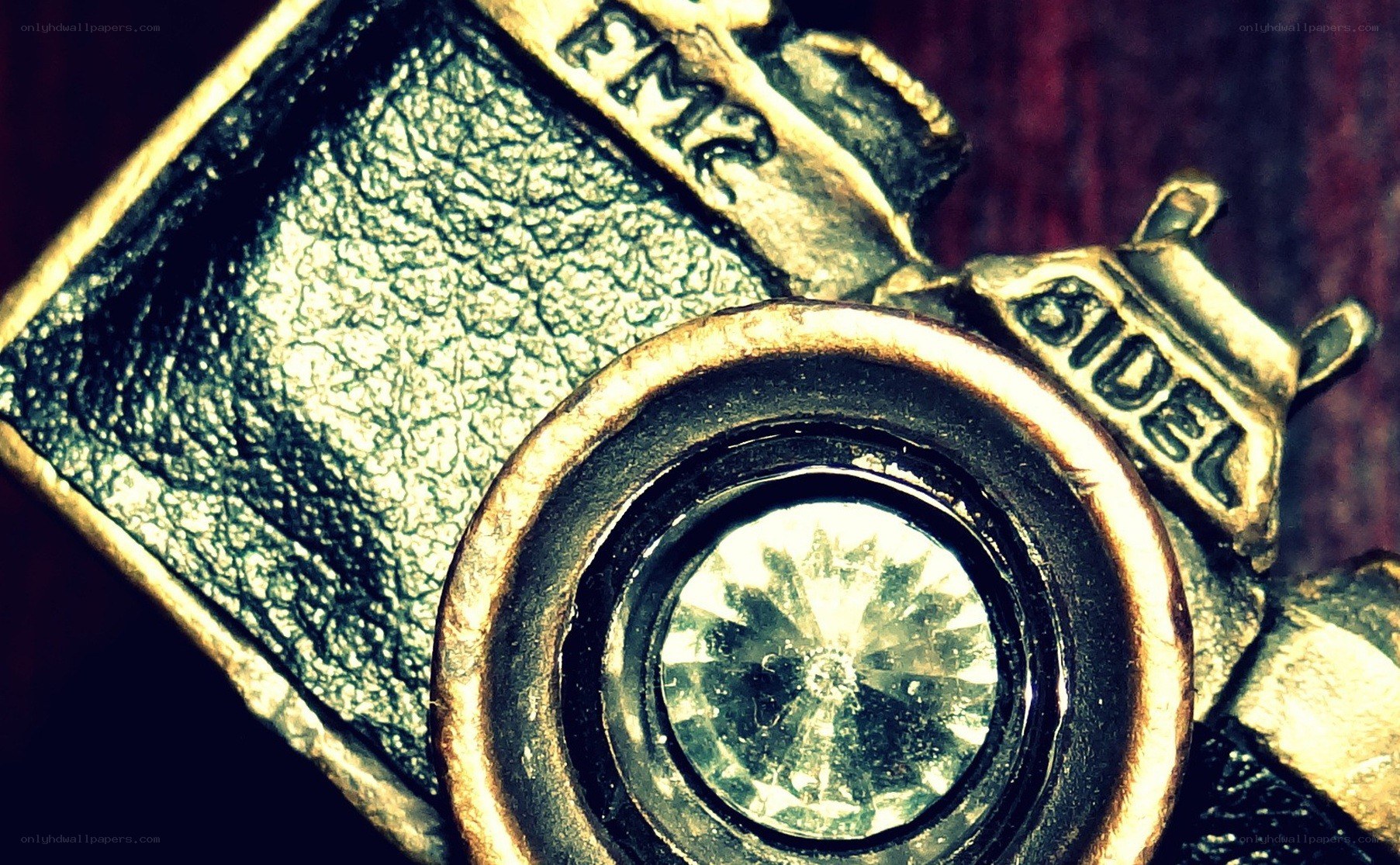 Close-up of a camera charm
