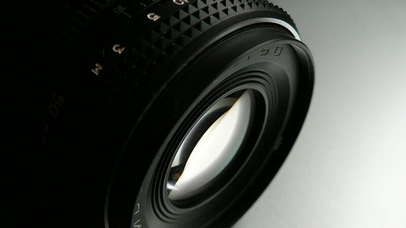 close-up of a camera lens