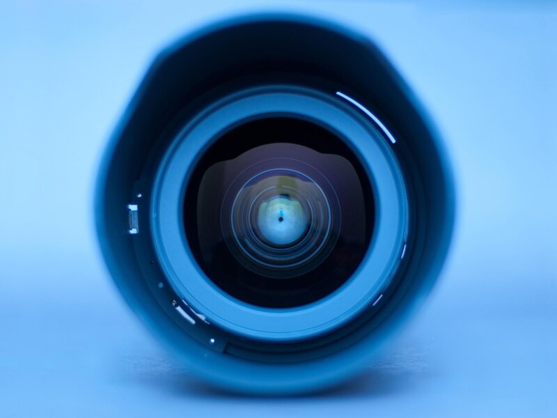 close-up of a camera lens