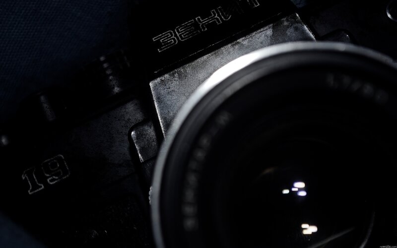 close-up of a camera lens