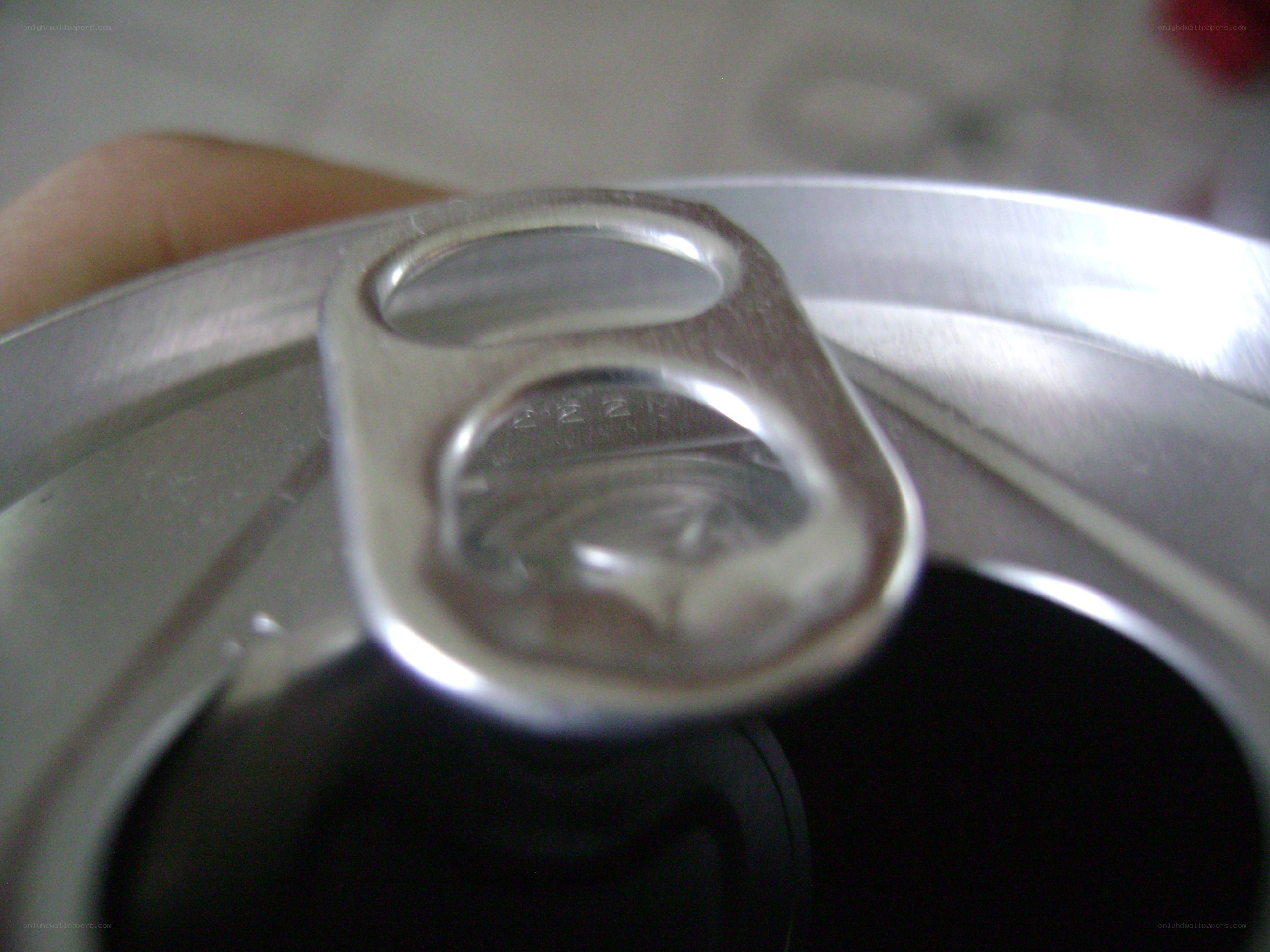 close-up of a can tab