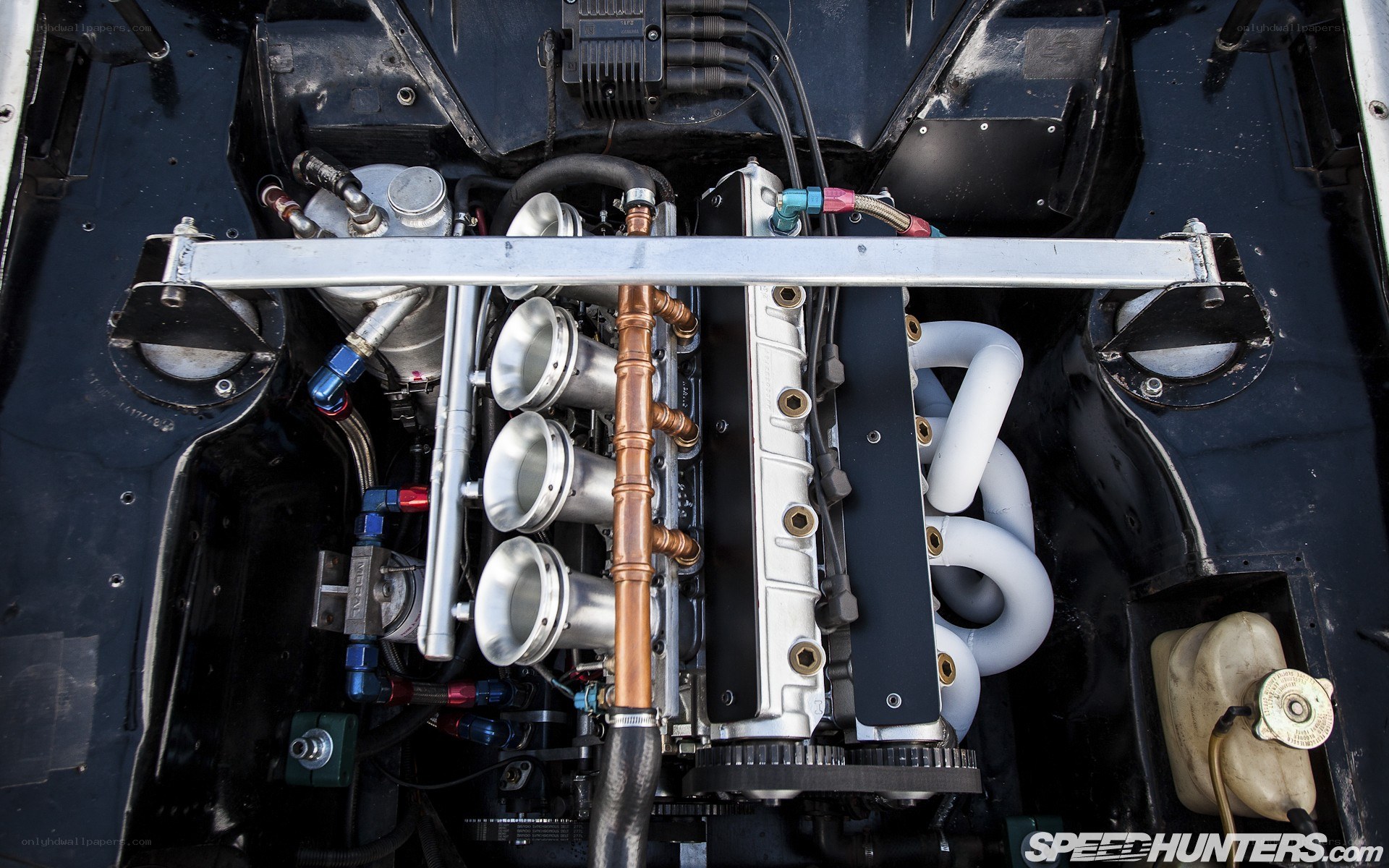 close-up of a car engine