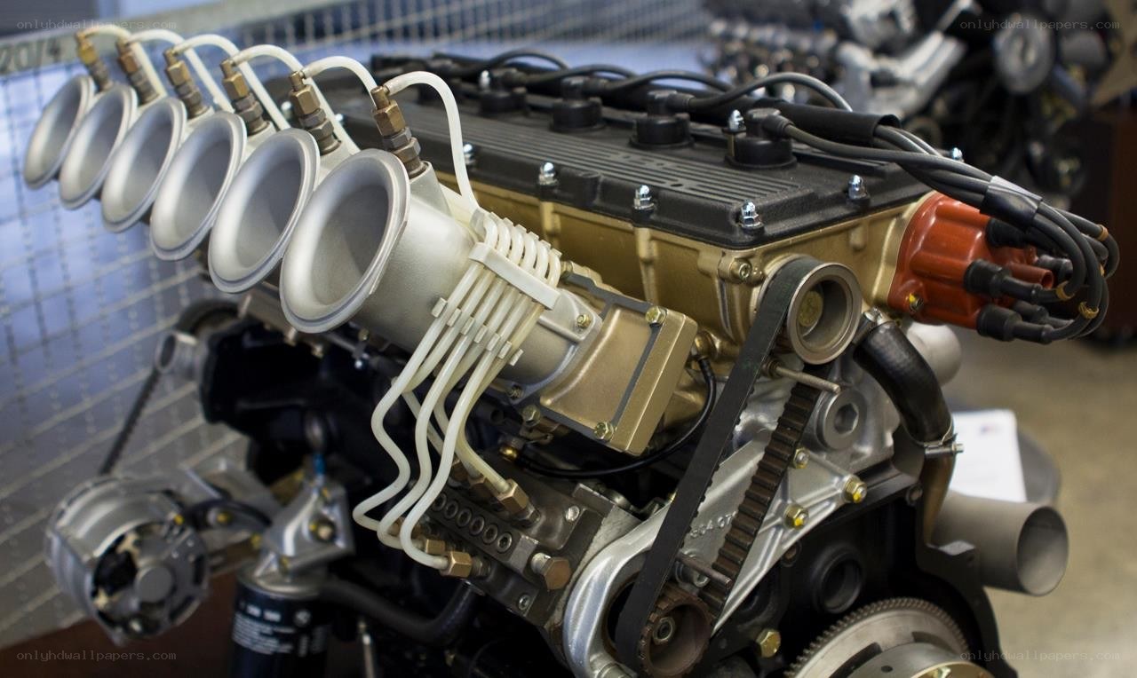 close-up of a car engine