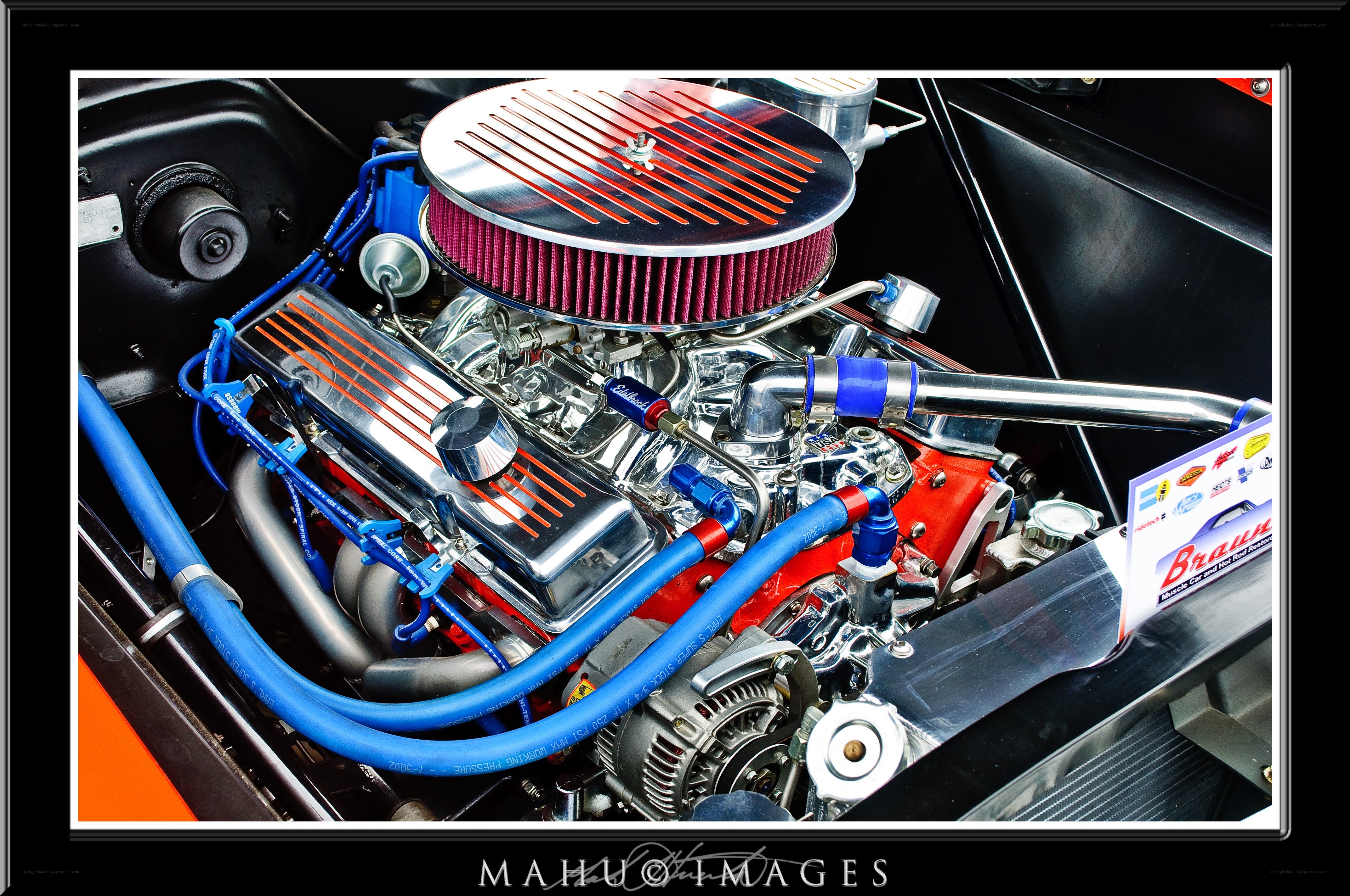 close-up of a car engine