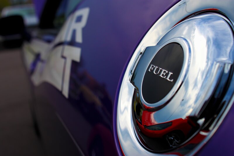 Close-up of a car fuel cap