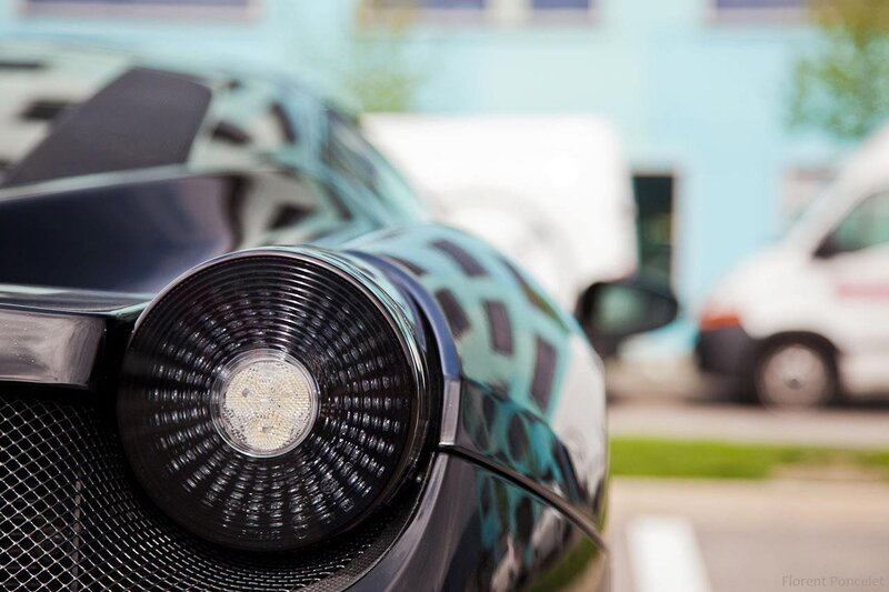 close-up of a car's taillight