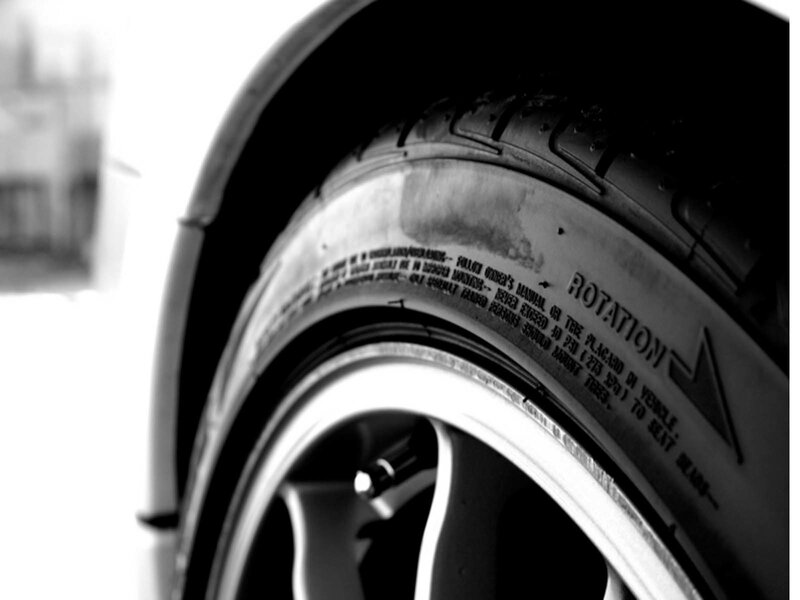 close-up of a car tire