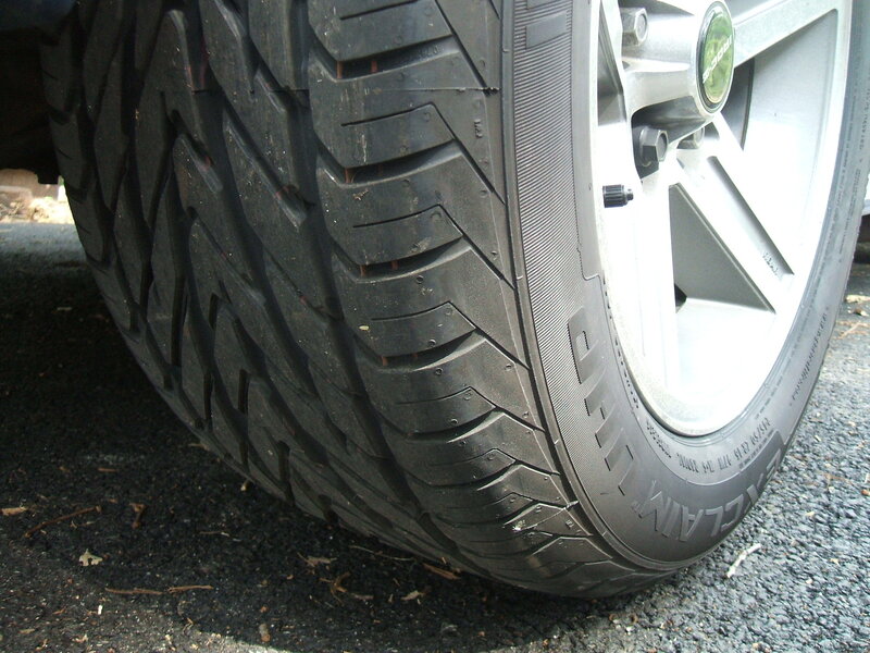 close-up of a car tire