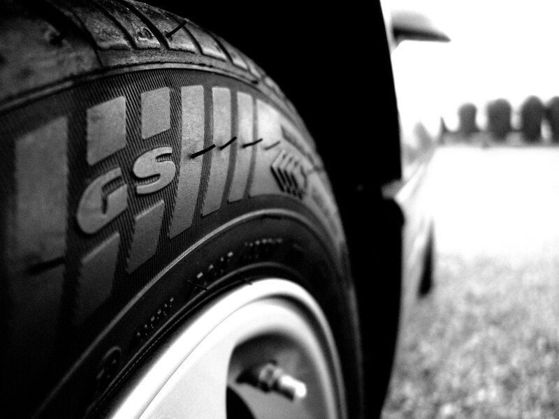 close-up of a car tire