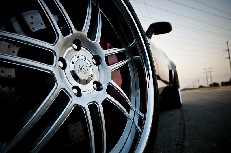 close-up of a car wheel