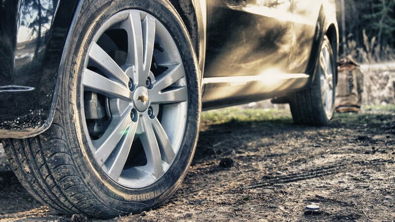 close-up of a car wheel