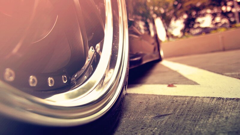 close-up of a car wheel