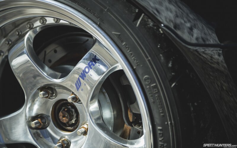 close-up of a car wheel